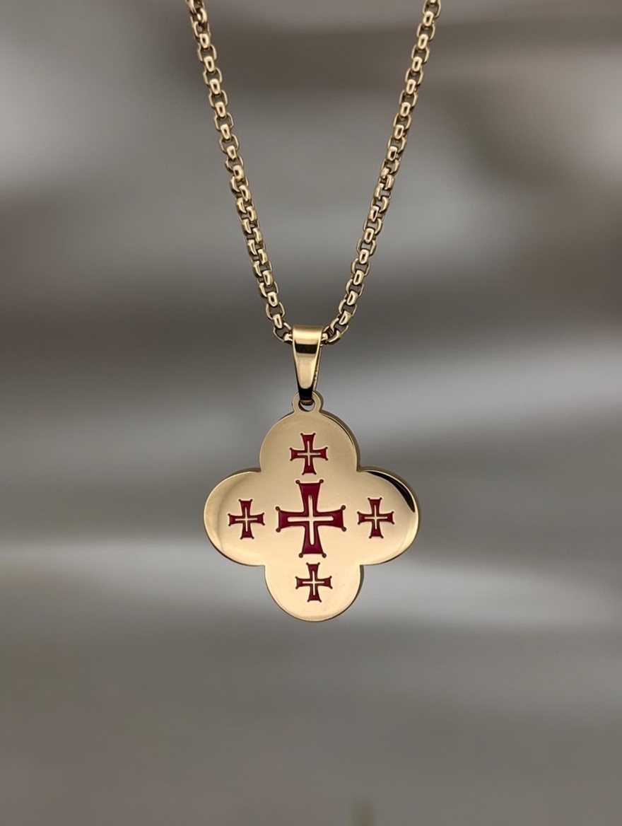 Georgian enamel five-cross pendant