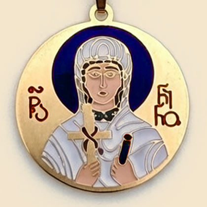 Saint Nino Georgian enamel medallion by ELESA